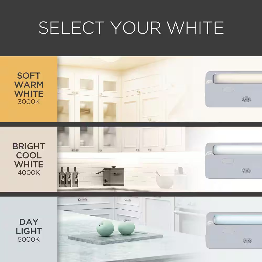 Prolink Hardwired 12 In. LED White under Cabinet Light, Linkable, 3 Color Temperature Options